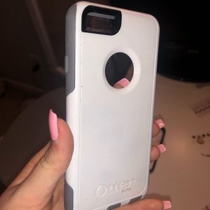 white and grey OTTER BOX iphone case